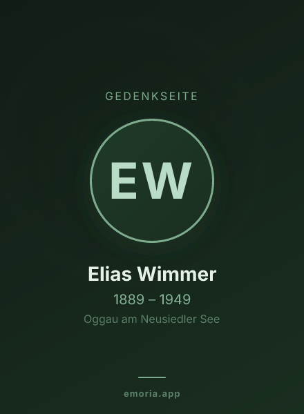 Gedenkportrait von Elias Wimmer