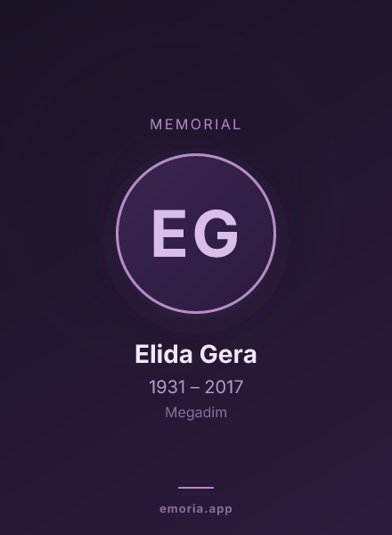 Memorial portrait of Elida Gera