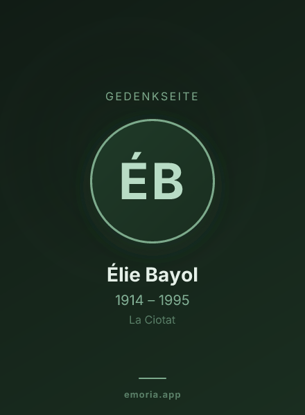 Gedenkportrait von Élie Bayol