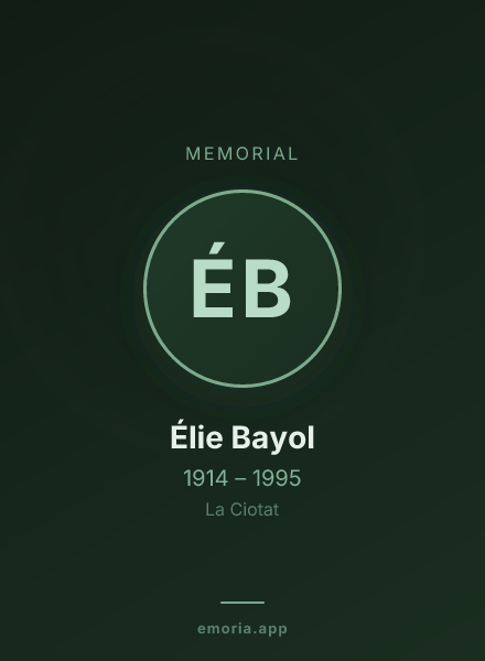 Memorial portrait of Élie Bayol