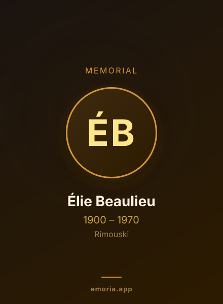 Memorial portrait of Élie Beaulieu