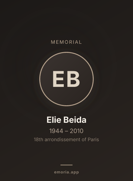 Memorial portrait of Elie Beida