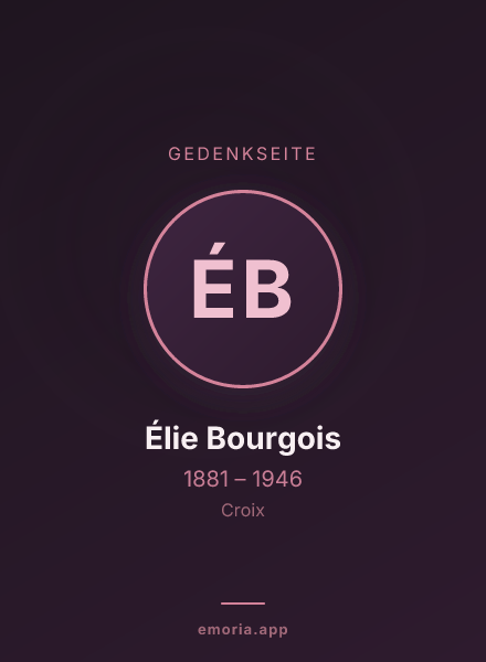 Gedenkportrait von Élie Bourgois