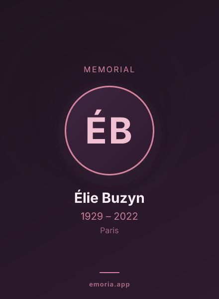 Memorial portrait of Élie Buzyn