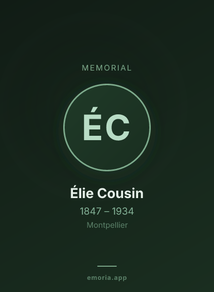 Memorial portrait of Élie Cousin