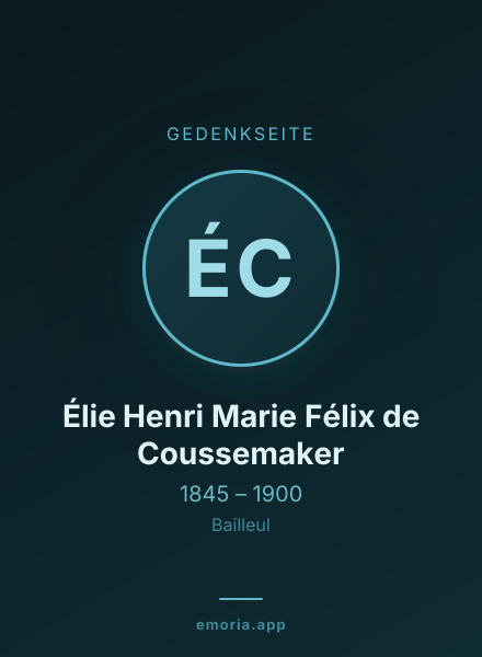 Gedenkportrait von Élie Henri Marie Félix de Coussemaker