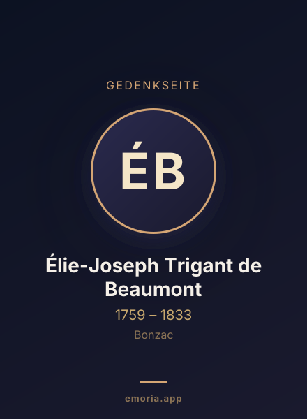 Gedenkportrait von Élie-Joseph Trigant de Beaumont
