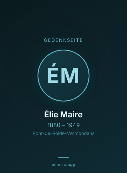 Gedenkportrait von Élie Maire