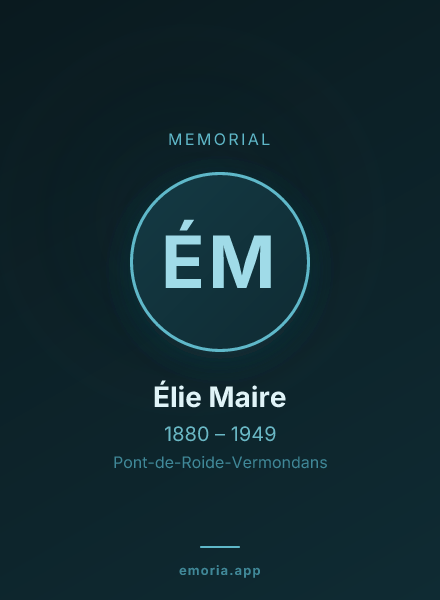 Memorial portrait of Élie Maire