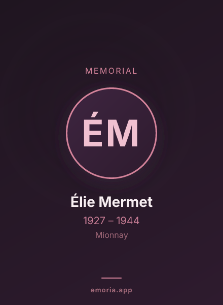 Memorial portrait of Élie Mermet