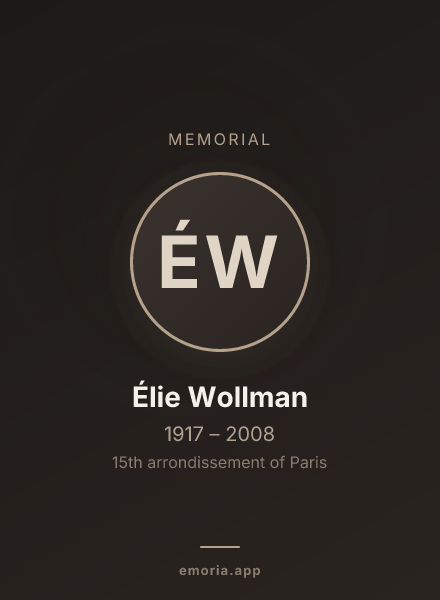 Memorial portrait of Élie Wollman