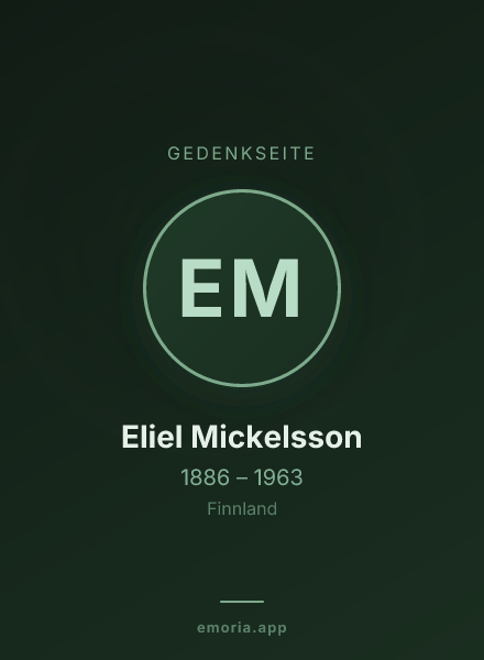 Gedenkportrait von Eliel Mickelsson