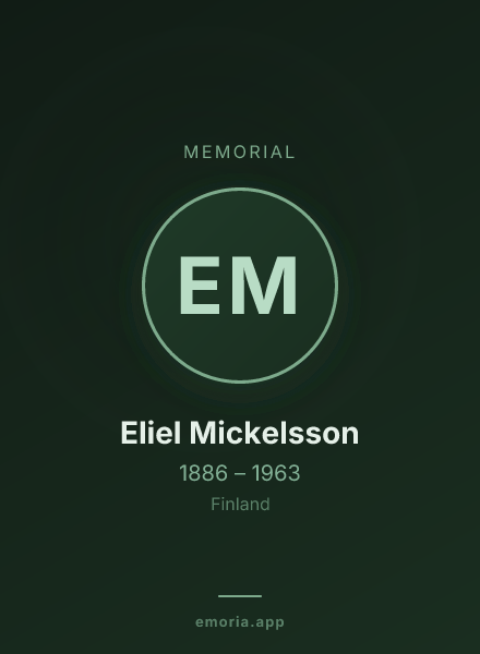 Memorial portrait of Eliel Mickelsson