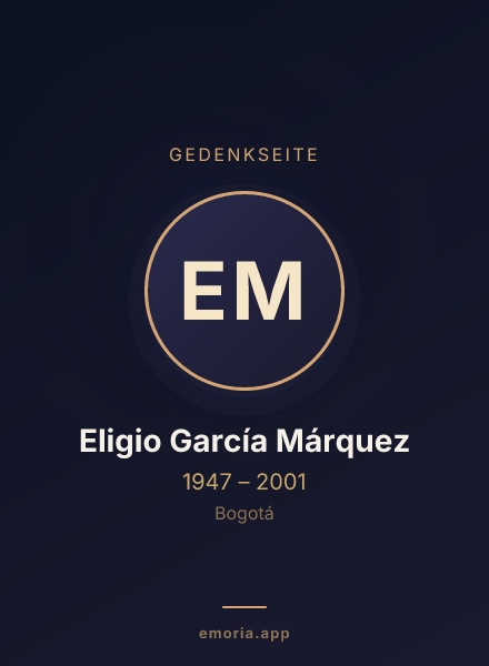 Gedenkportrait von Eligio García Márquez