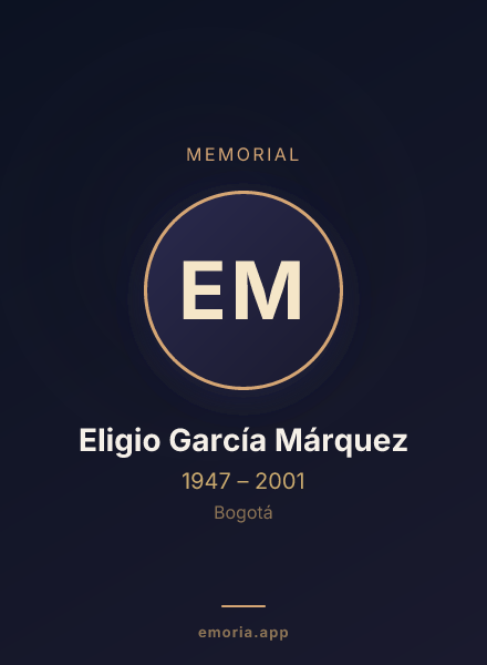 Memorial portrait of Eligio García Márquez