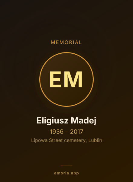 Memorial portrait of Eligiusz Madej