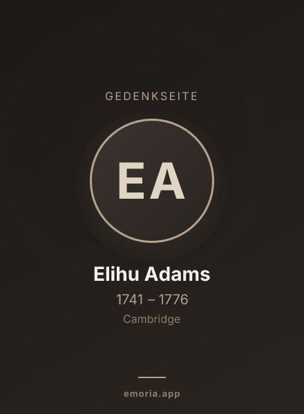 Gedenkportrait von Elihu Adams