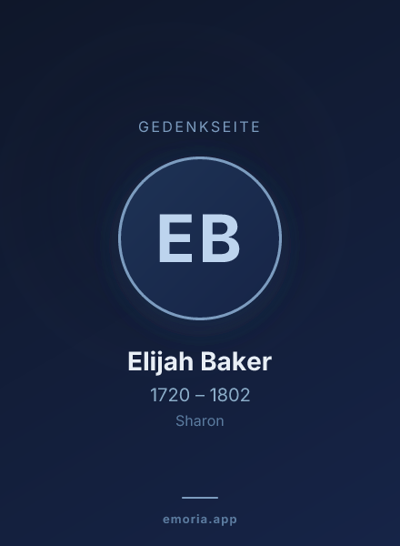 Gedenkportrait von Elijah Baker