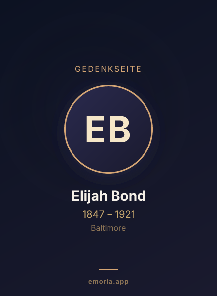Gedenkportrait von Elijah Bond