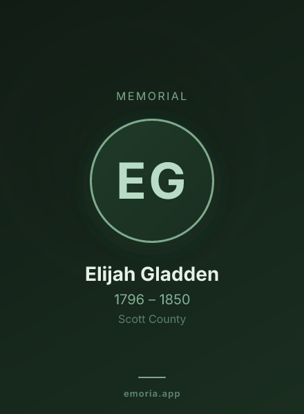 Memorial portrait of Elijah Gladden