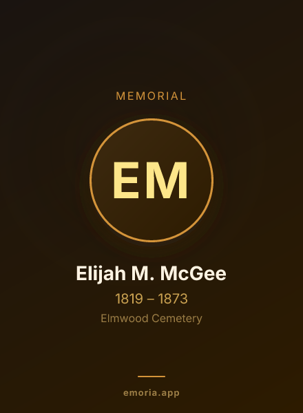 Memorial portrait of Elijah M. McGee