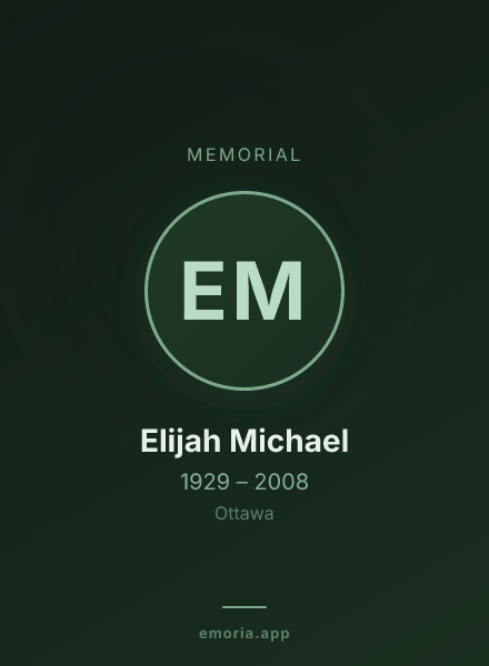 Memorial portrait of Elijah Michael