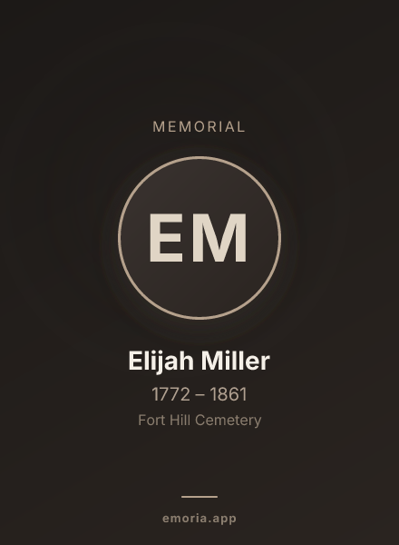 Memorial portrait of Elijah Miller