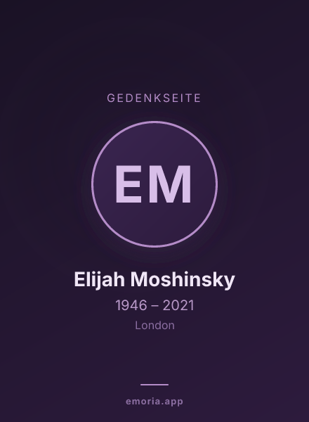 Gedenkportrait von Elijah Moshinsky