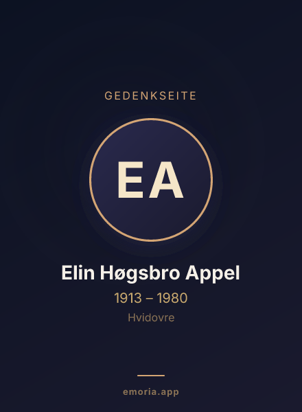Gedenkportrait von Elin Høgsbro Appel