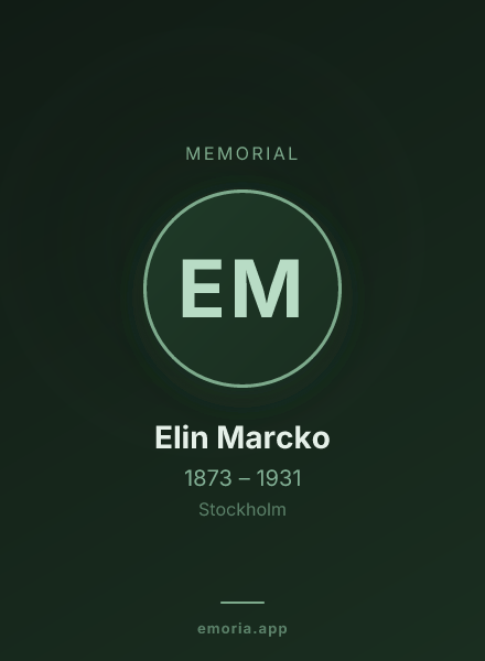 Memorial portrait of Elin Marcko