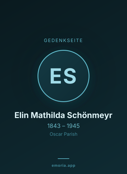 Gedenkportrait von Elin Mathilda Schönmeyr