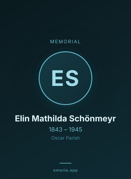 Memorial portrait of Elin Mathilda Schönmeyr