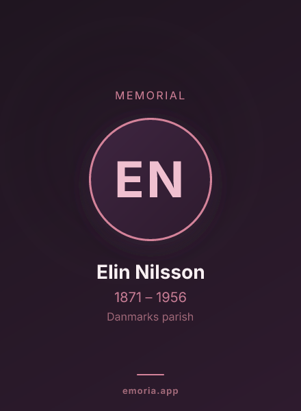Memorial portrait of Elin Nilsson