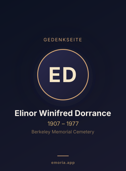 Gedenkportrait von Elinor Winifred Dorrance