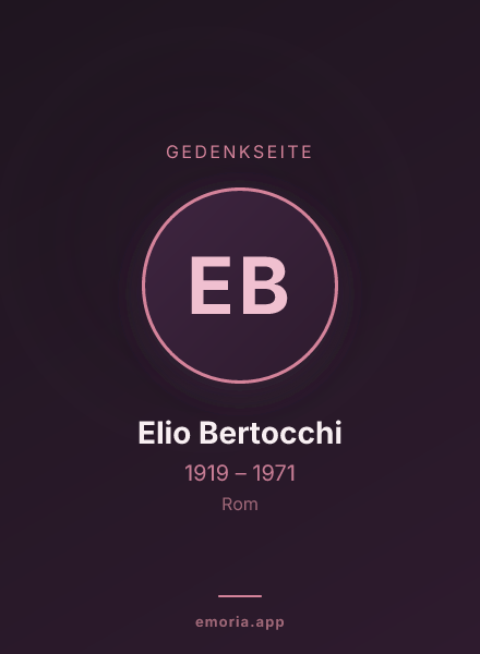 Gedenkportrait von Elio Bertocchi