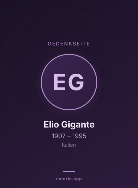 Gedenkportrait von Elio Gigante