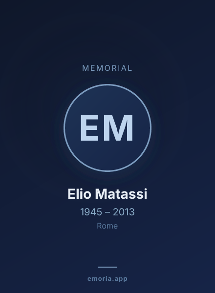 Memorial portrait of Elio Matassi