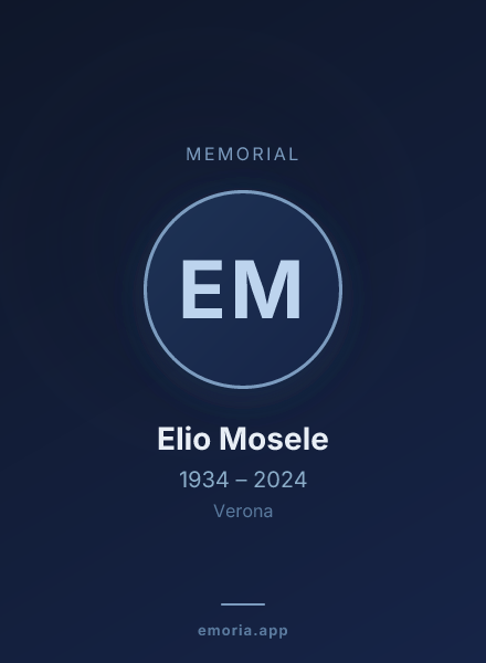 Memorial portrait of Elio Mosele