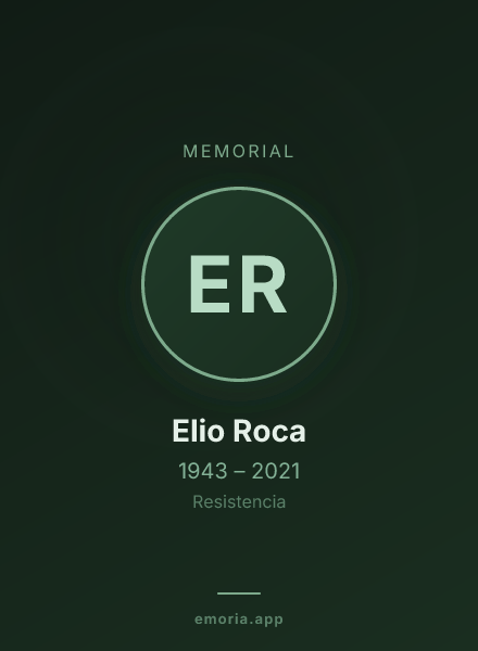 Memorial portrait of Elio Roca