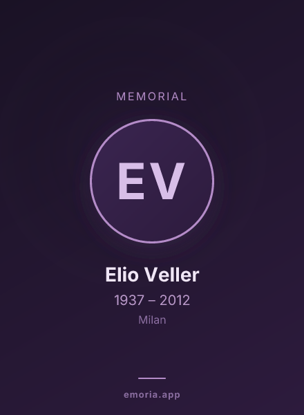 Memorial portrait of Elio Veller
