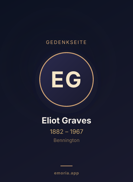 Gedenkportrait von Eliot Graves