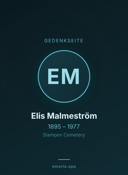 Gedenkportrait von Elis Malmeström