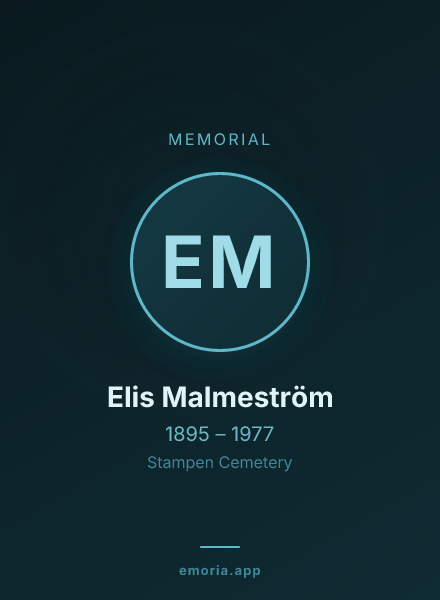 Memorial portrait of Elis Malmeström