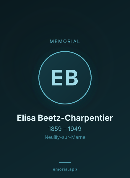 Memorial portrait of Elisa Beetz-Charpentier