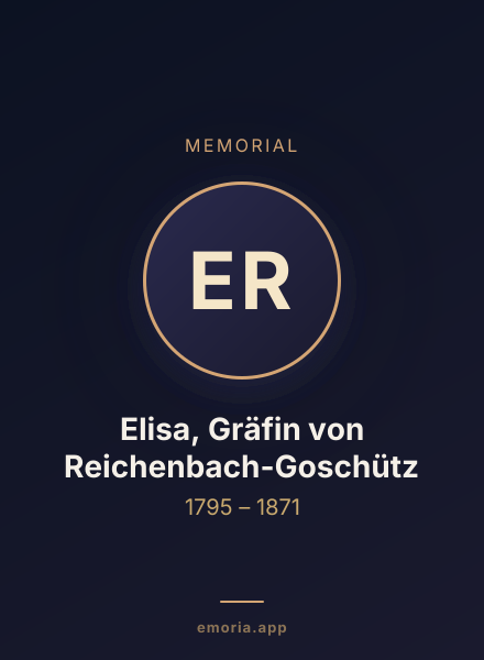 Memorial portrait of Elisa, Gräfin von Reichenbach-Goschütz