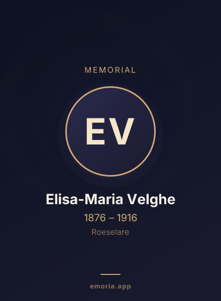 Memorial portrait of Elisa-Maria Velghe
