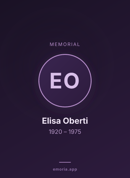 Memorial portrait of Elisa Oberti