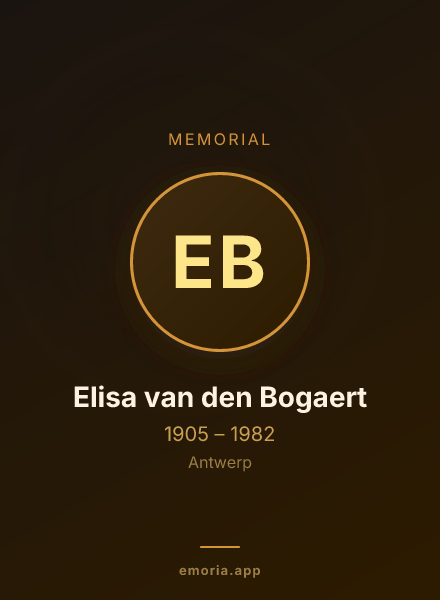 Memorial portrait of Elisa van den Bogaert