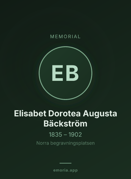 Memorial portrait of Elisabet Dorotea Augusta Bäckström