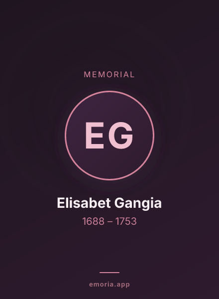 Memorial portrait of Elisabet Gangia